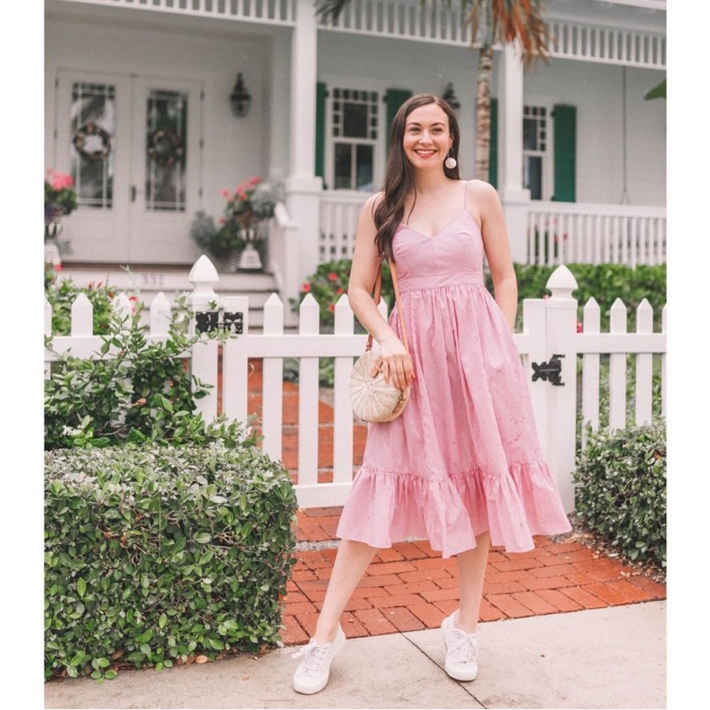 J. Crew Pink Striped Midi Sundress - Picture 3 of 13